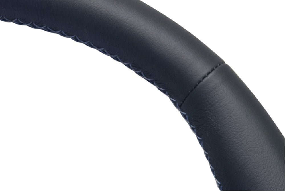 Personal Neo Eagle Steering Wheel - Black Leather Black Spokes Blue Stitching 345mm