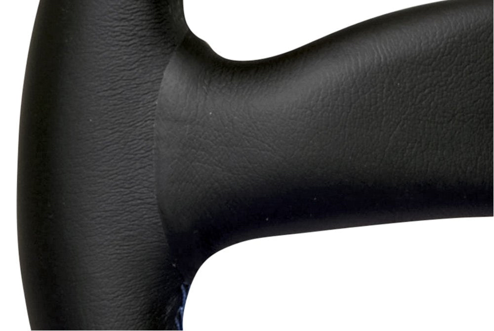 Personal Neo Eagle Steering Wheel - Black Leather Black Spokes Blue Stitching 345mm