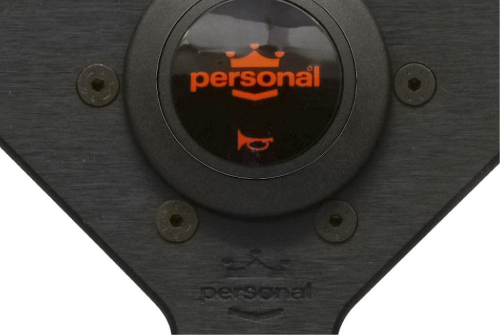 Personal Neo Grinta Steering Wheel - Black Leather Black Spokes Red Stitching 350mm