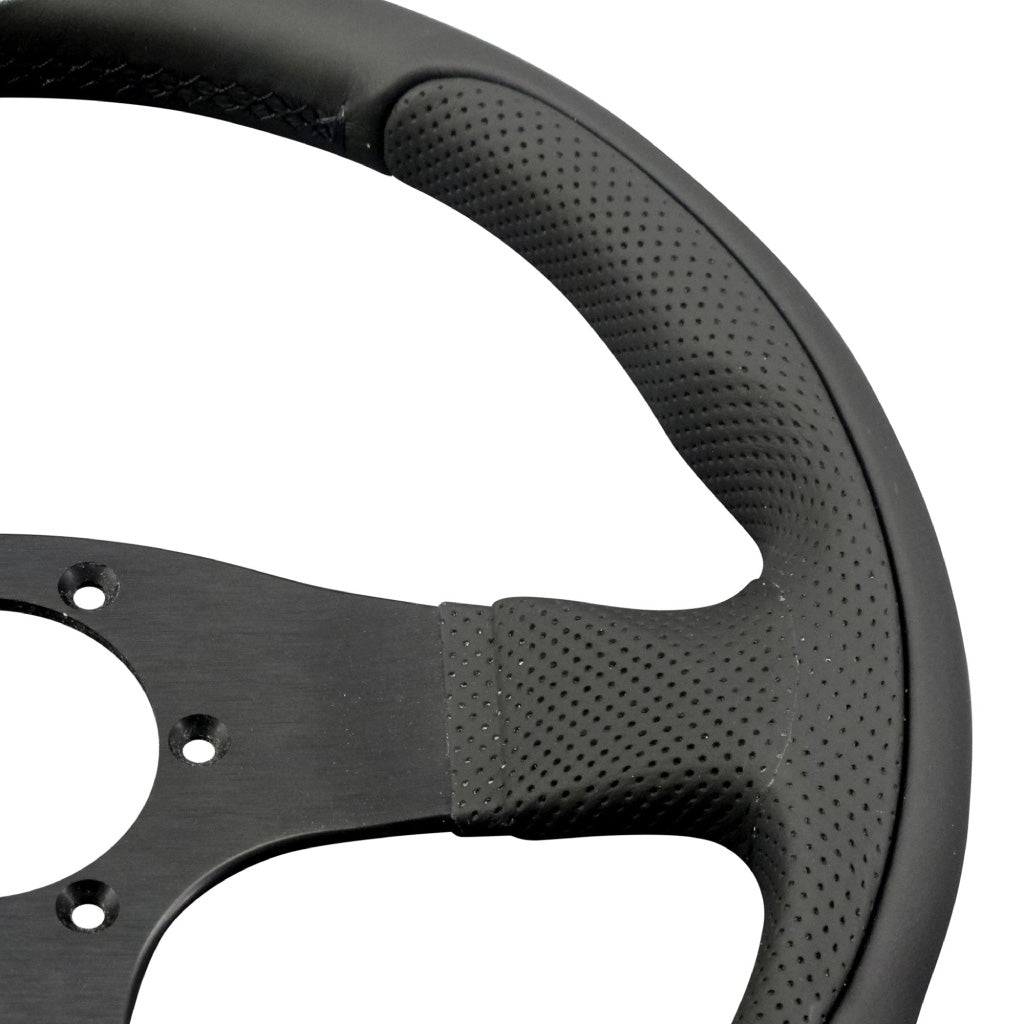 Personal Pole Position Steering Wheel Black Leather Black Spokes 330mm
