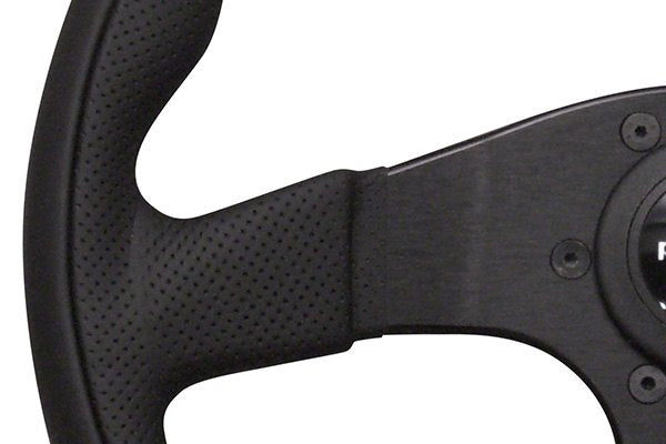Personal Pole Position Steering Wheel Black Leather Black Spokes 350mm