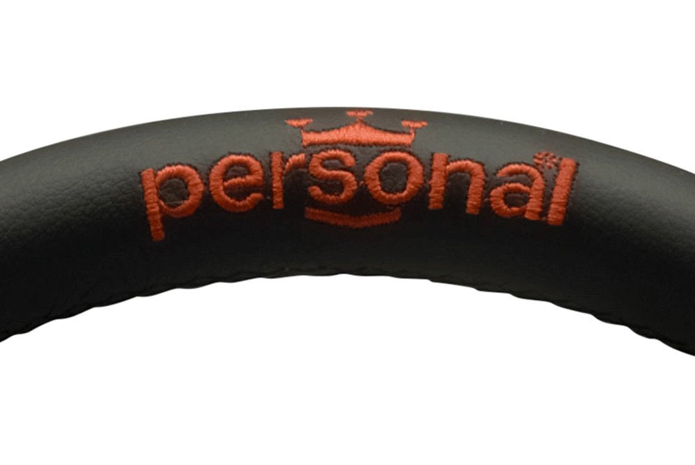 Personal Pole Position Steering Wheel Black Leather Red Suede Black Spokes 350mm