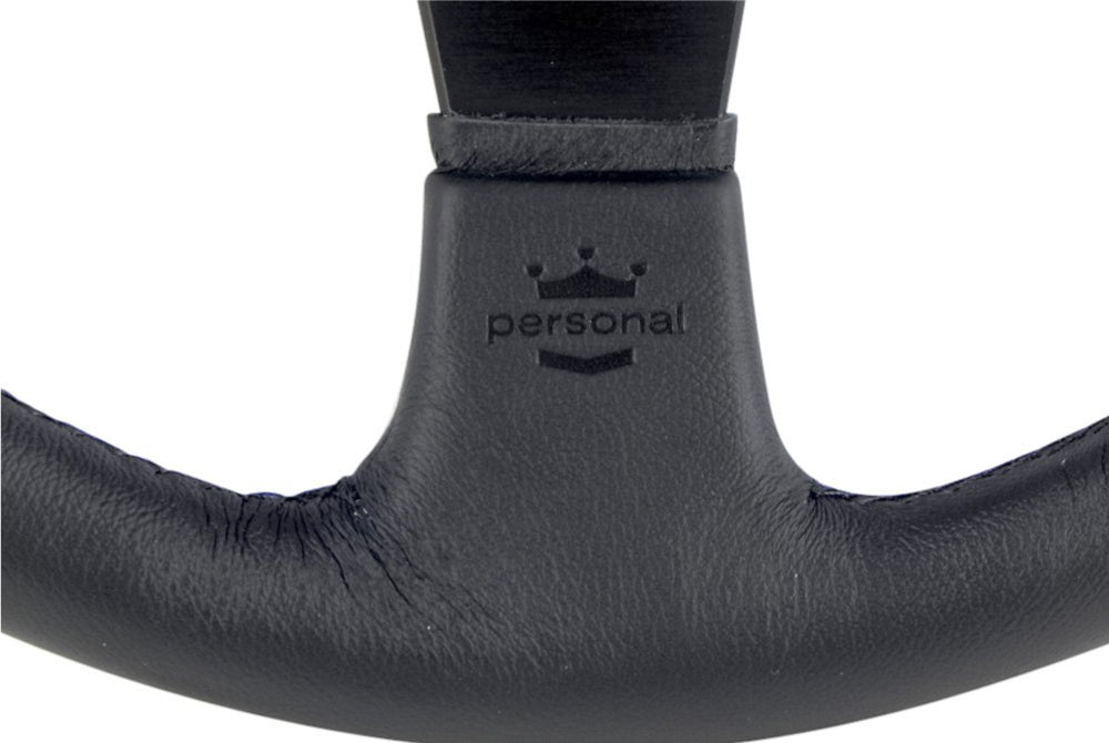 Personal Thunder Steering Wheel Black Leather Black Spokes 350mm
