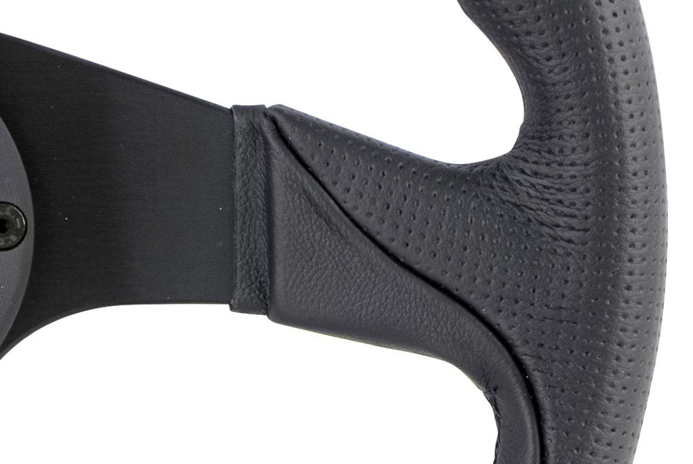 Personal Thunder Steering Wheel Black Leather Black Spokes 350mm