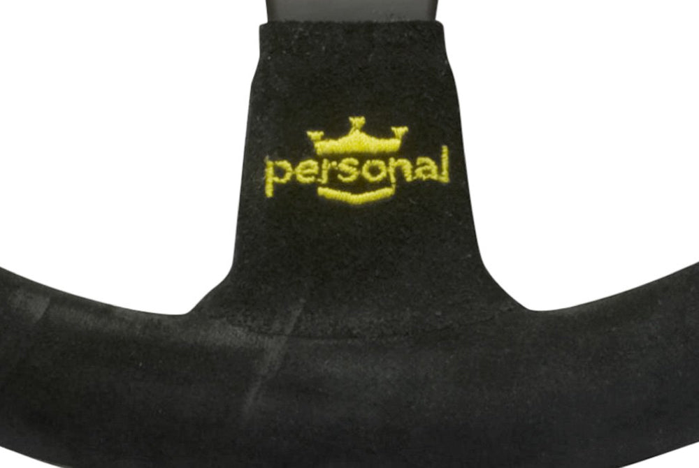 Personal Trophy Steering Wheel - Black Leather Black Spokes 350mm