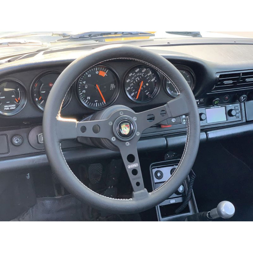 MOMO Prototipo Steering Wheel - Black Leather Black Spokes 370mm