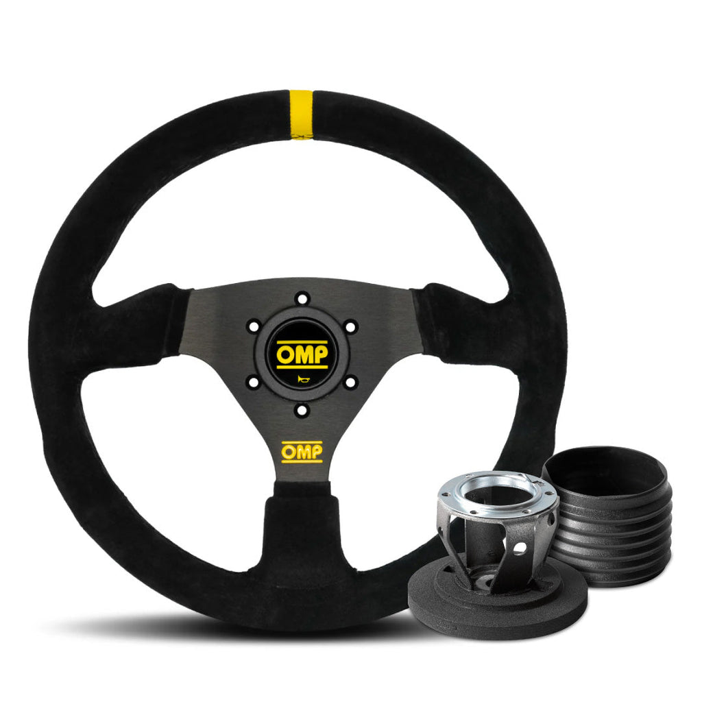 OMP Racing Targa Suede Steering Wheel & Hub Adapter Boss Kit For Renault
