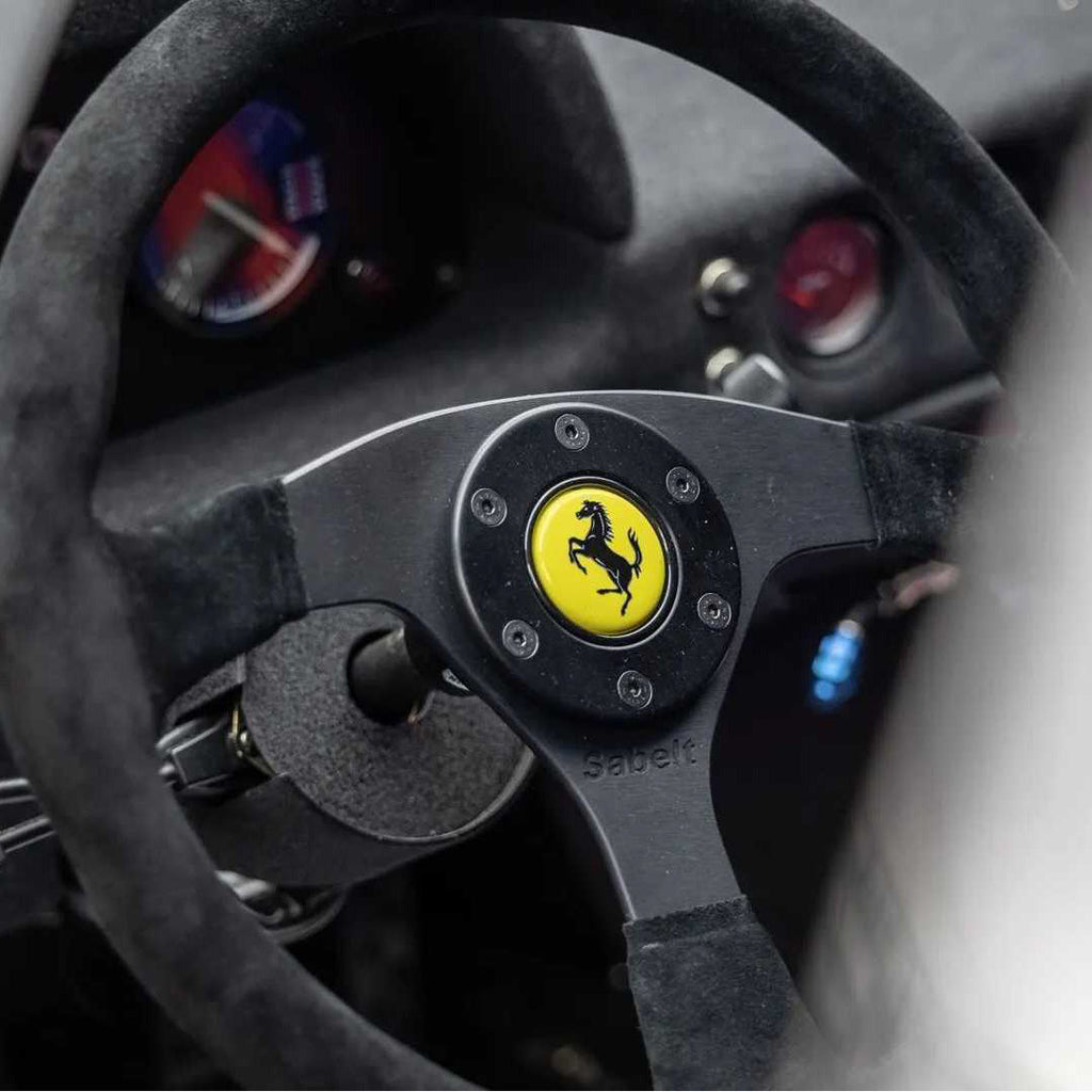 Sabelt Ferrari F40 Competizione Steering Wheel - Black Suede Black Spokes 350mm