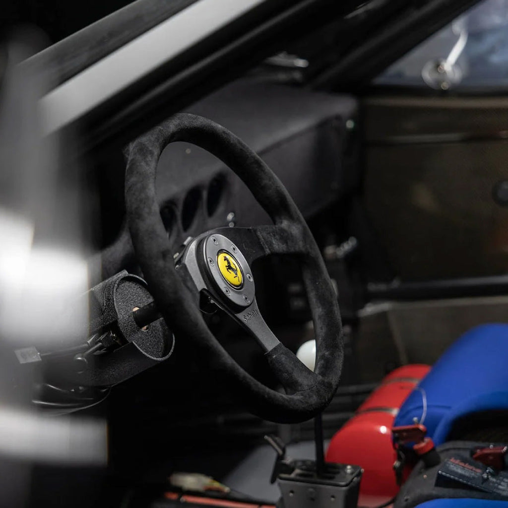 Sabelt Ferrari F40 Competizione Steering Wheel - Black Suede Black Spokes 350mm
