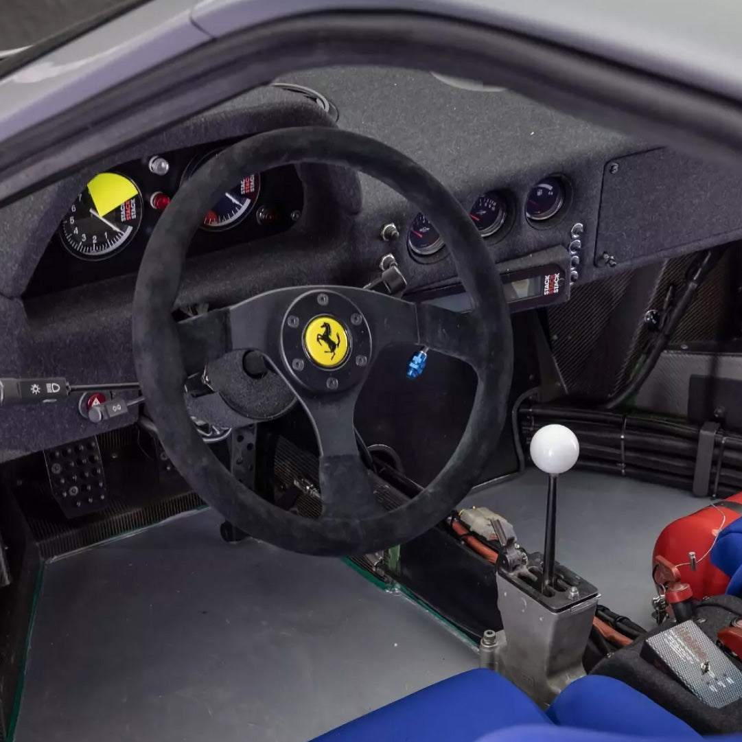 Sabelt Ferrari F40 Competizione Steering Wheel - Black Suede Black Spokes 350mm