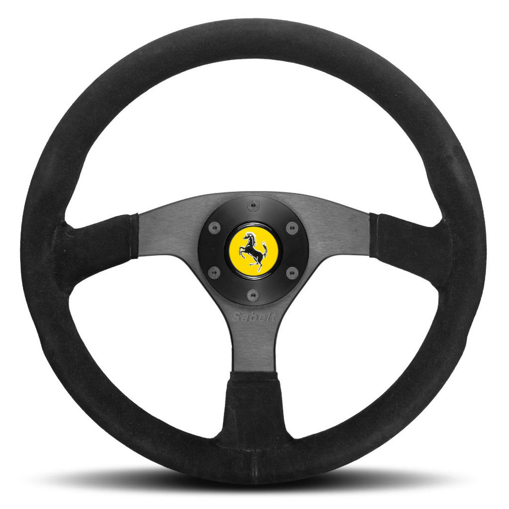 Sabelt Ferrari F40 Competizione Steering Wheel - Black Suede Black Spokes 350mm