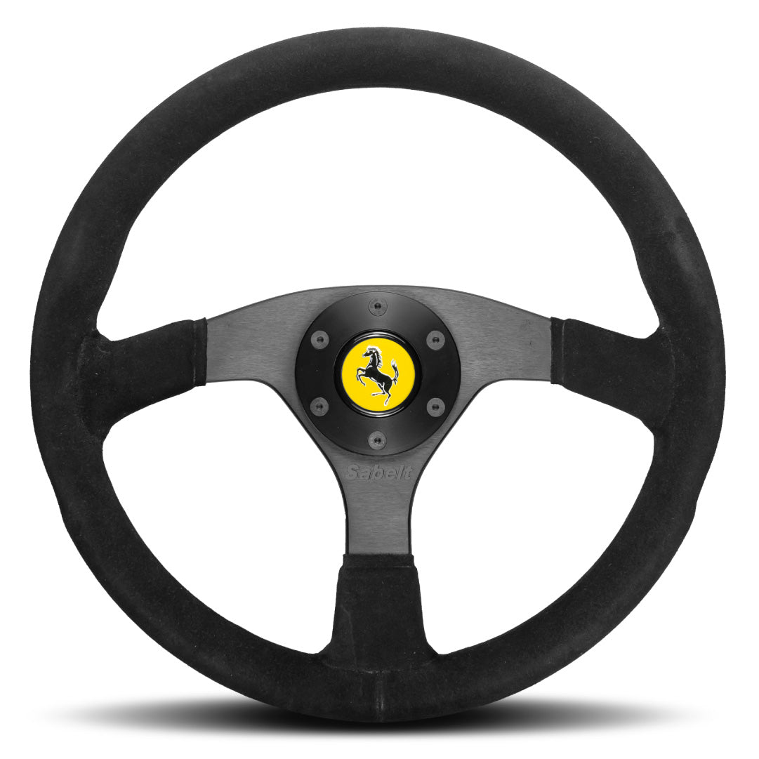 Sabelt Ferrari F40 Competizione Steering Wheel - Black Suede Black Spokes 350mm
