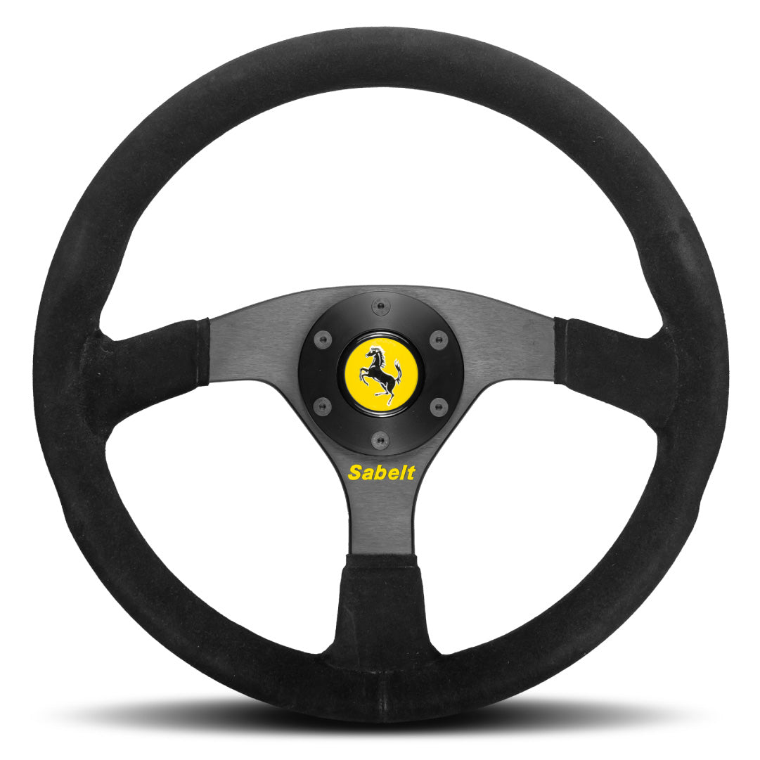 Sabelt Ferrari F40 Competizione Steering Wheel - Black Suede Black Spokes 350mm