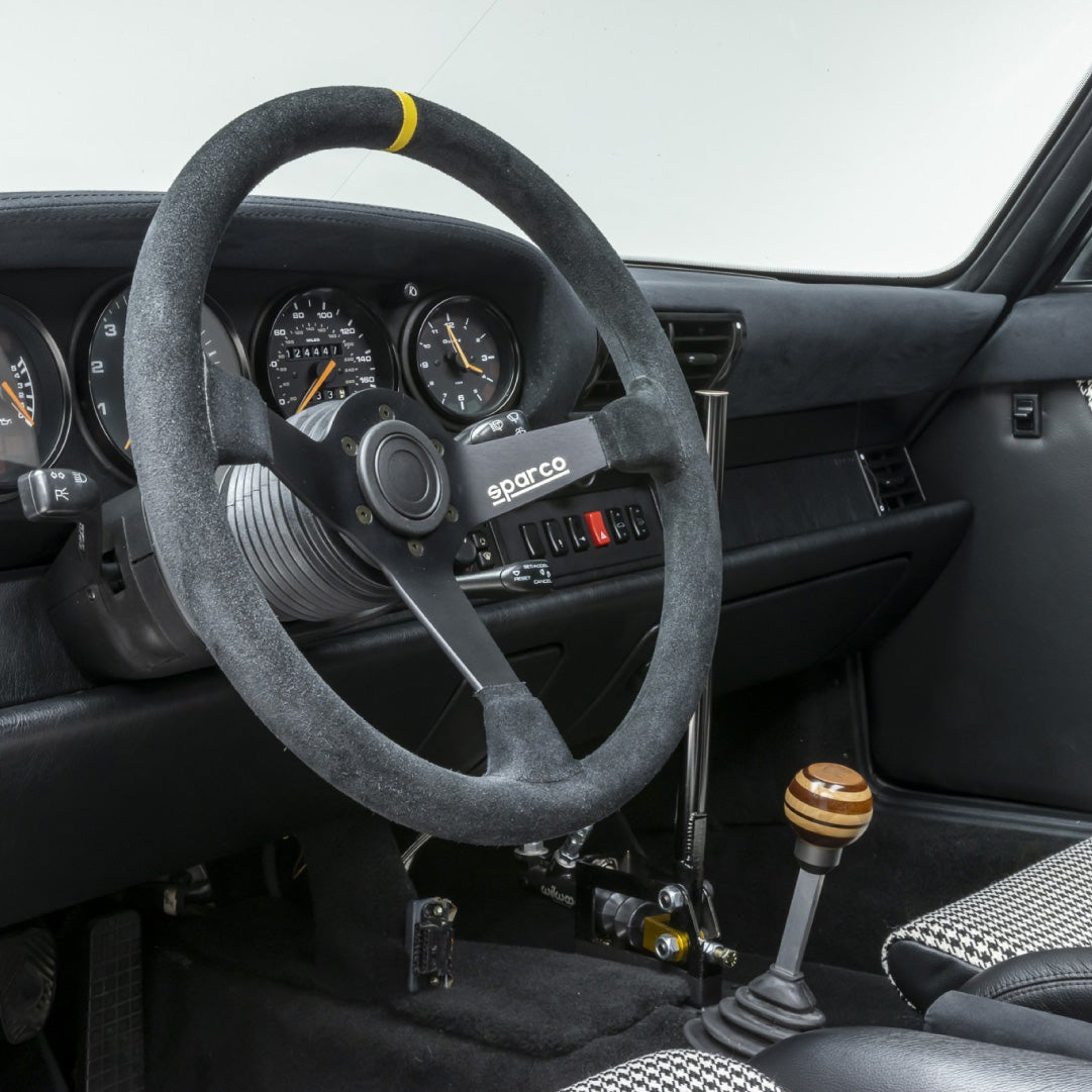 Sparco R345 Steering Wheel - Black Suede Black Spokes 350mm