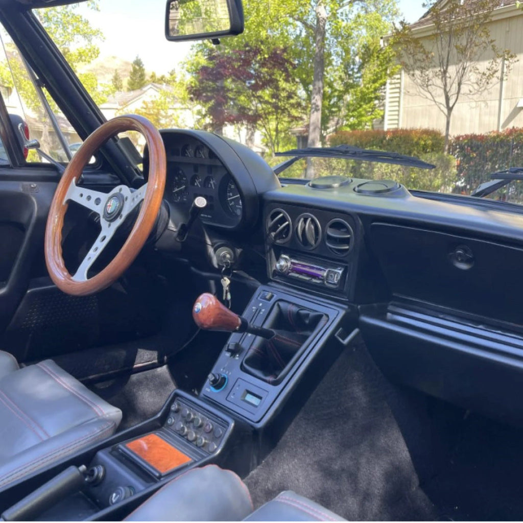 Sport Line Mille Miglia Steering Wheel - Mahogany Wood Silver Spokes 350mm